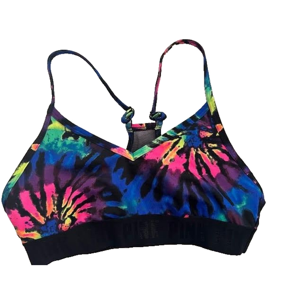 Lot of 2 PINK Victoria's Secret Sports Bras Small Tie Dye Blue Strappy - Picture 6 of 9